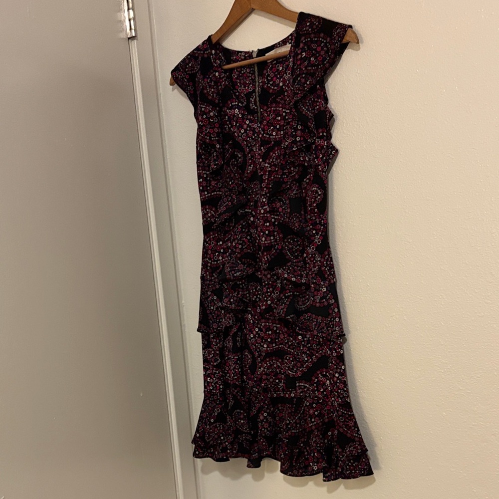 Michael Kors Black and Pink Paisley Mini Dress - Picture 2 of 6